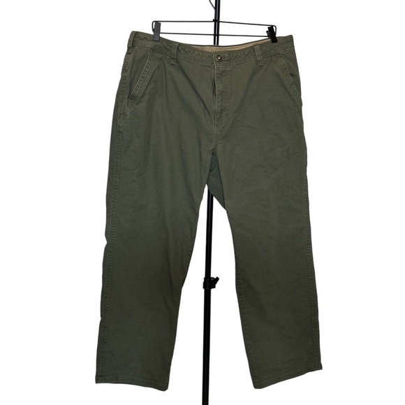 Green Chinos with Straight Leg and Flat Front - Picture 1 of 3